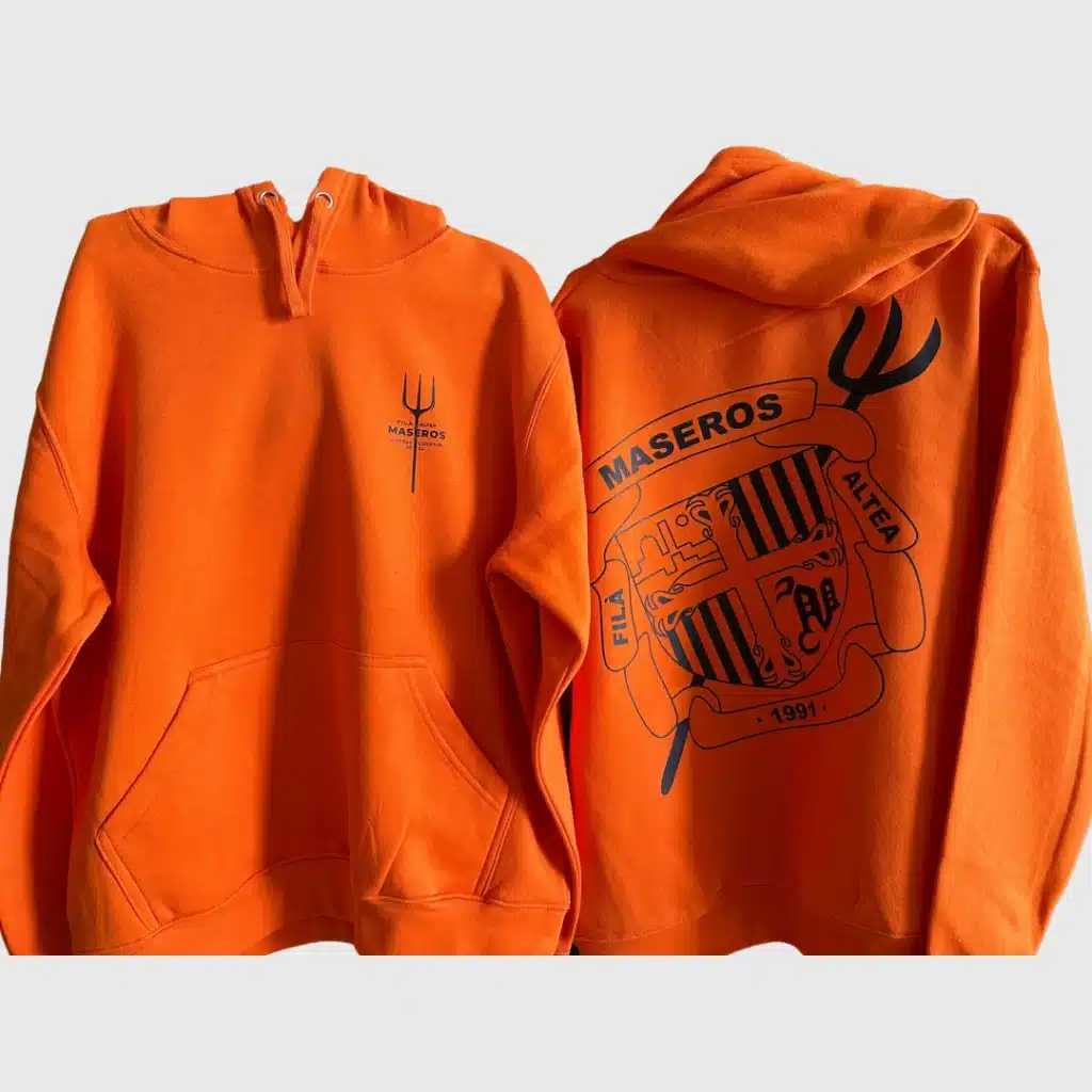 Sudadera con capucha naranja personalizada altea