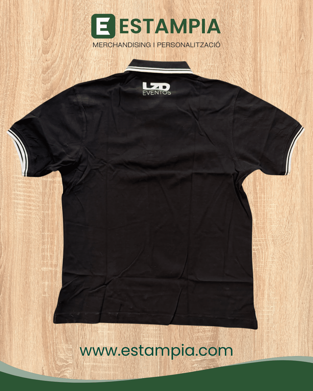 Polo corporativo personalizado LZD Eventos espalda DTF